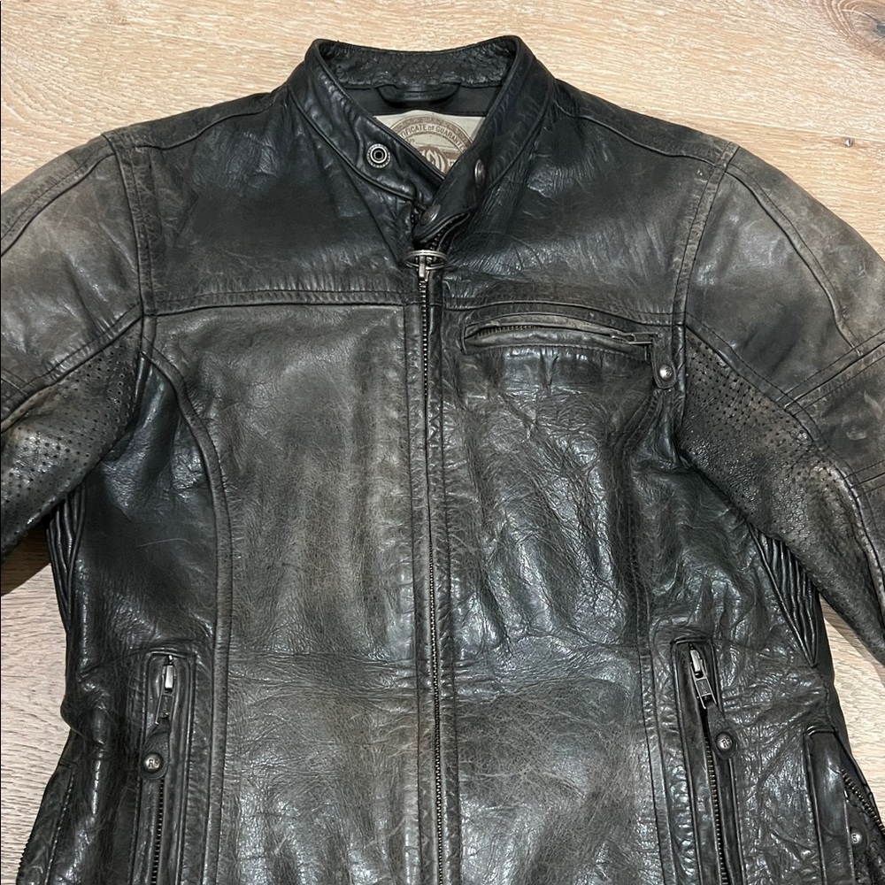 Roland Sands Design Maven distressed Cafe Moto Motorcycle Jacket Womens Small - Picture 2 of 13